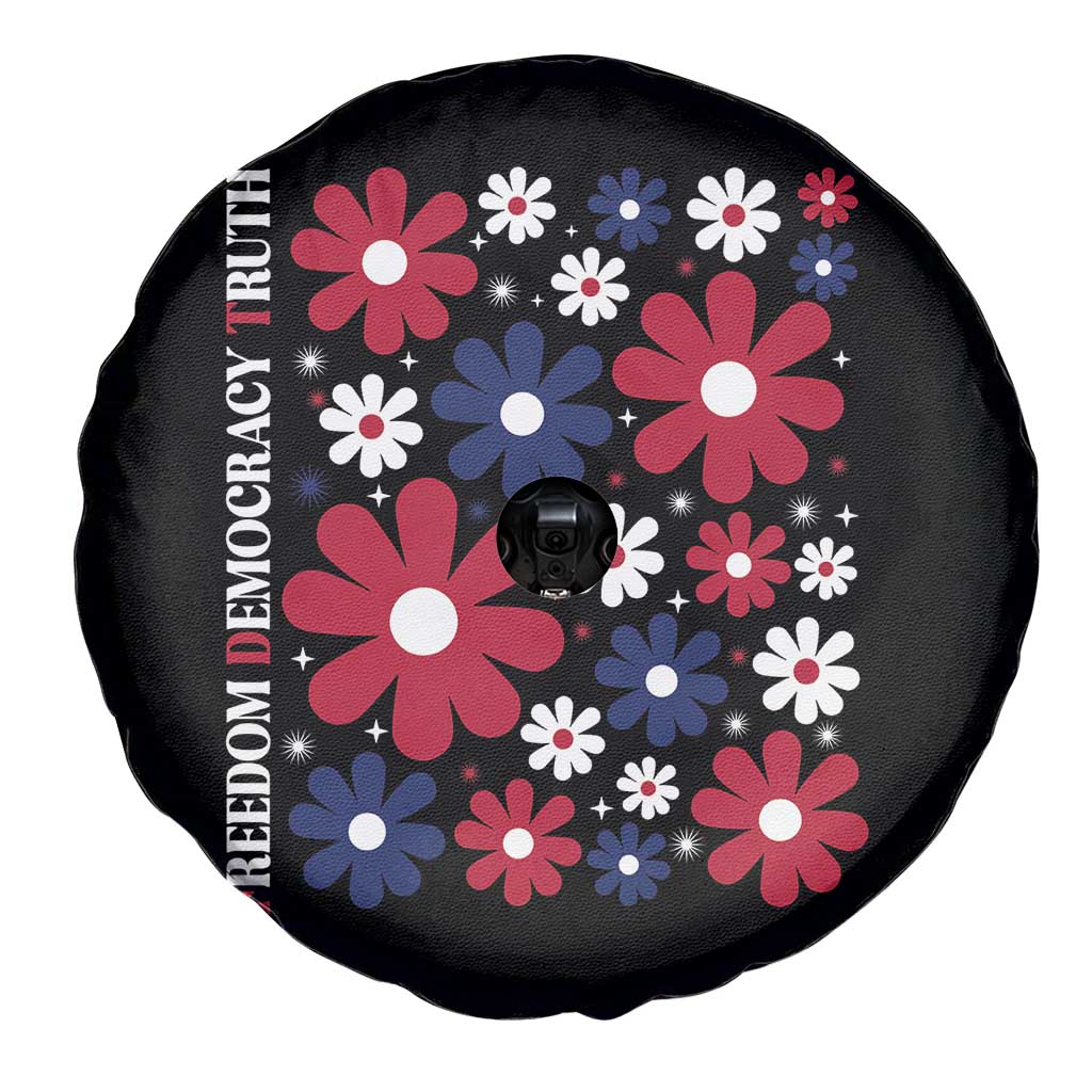 Subtle FDT Spare Tire Cover Boho Floral Red White Blue Social Justice - Wonder Print Shop