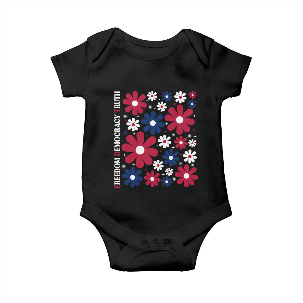 Subtle FDT Baby Onesie Boho Floral Red White Blue Social Justice - Wonder Print Shop