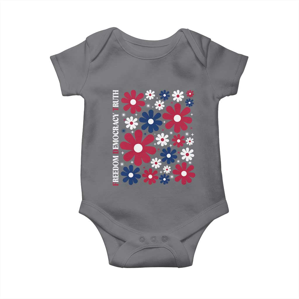 Subtle FDT Baby Onesie Boho Floral Red White Blue Social Justice - Wonder Print Shop