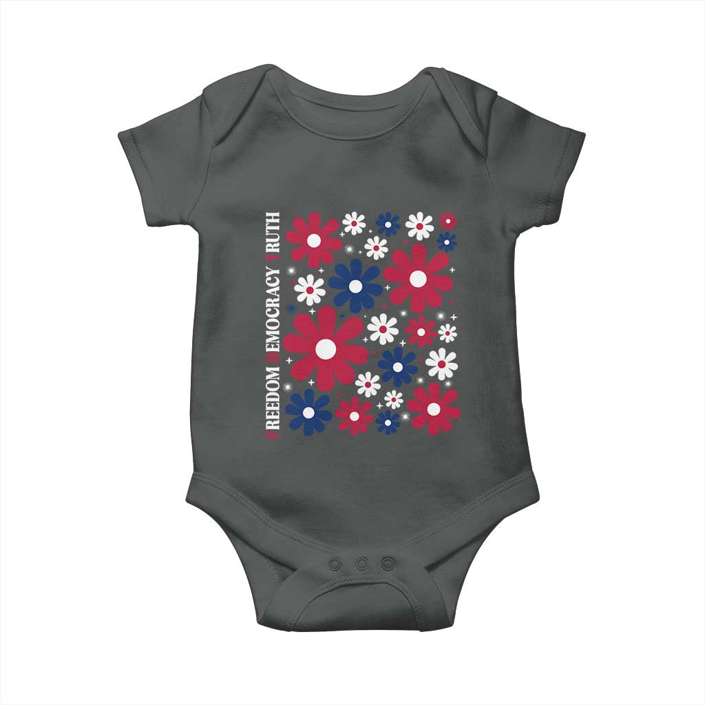 Subtle FDT Baby Onesie Boho Floral Red White Blue Social Justice - Wonder Print Shop