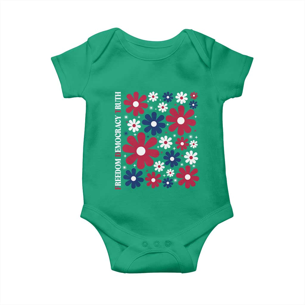 Subtle FDT Baby Onesie Boho Floral Red White Blue Social Justice - Wonder Print Shop