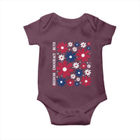 Subtle FDT Baby Onesie Boho Floral Red White Blue Social Justice - Wonder Print Shop