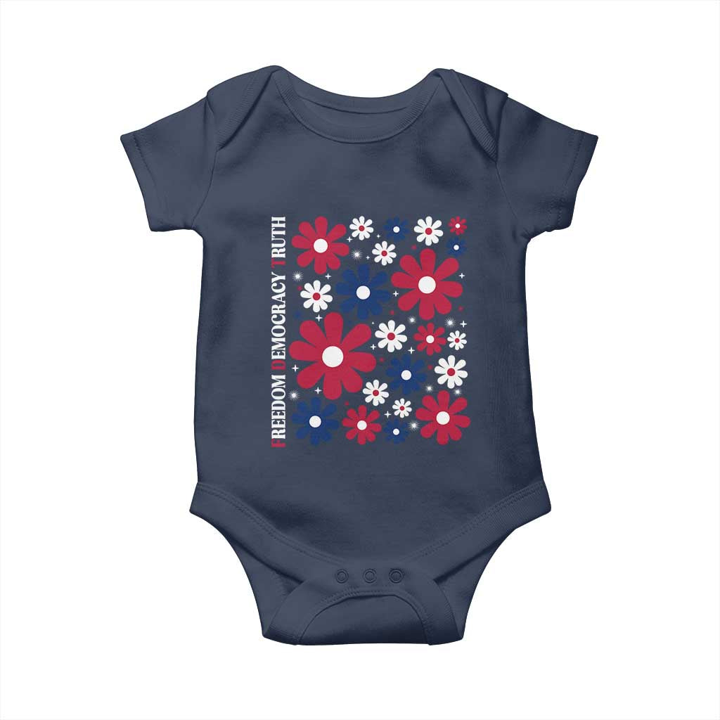 Subtle FDT Baby Onesie Boho Floral Red White Blue Social Justice - Wonder Print Shop