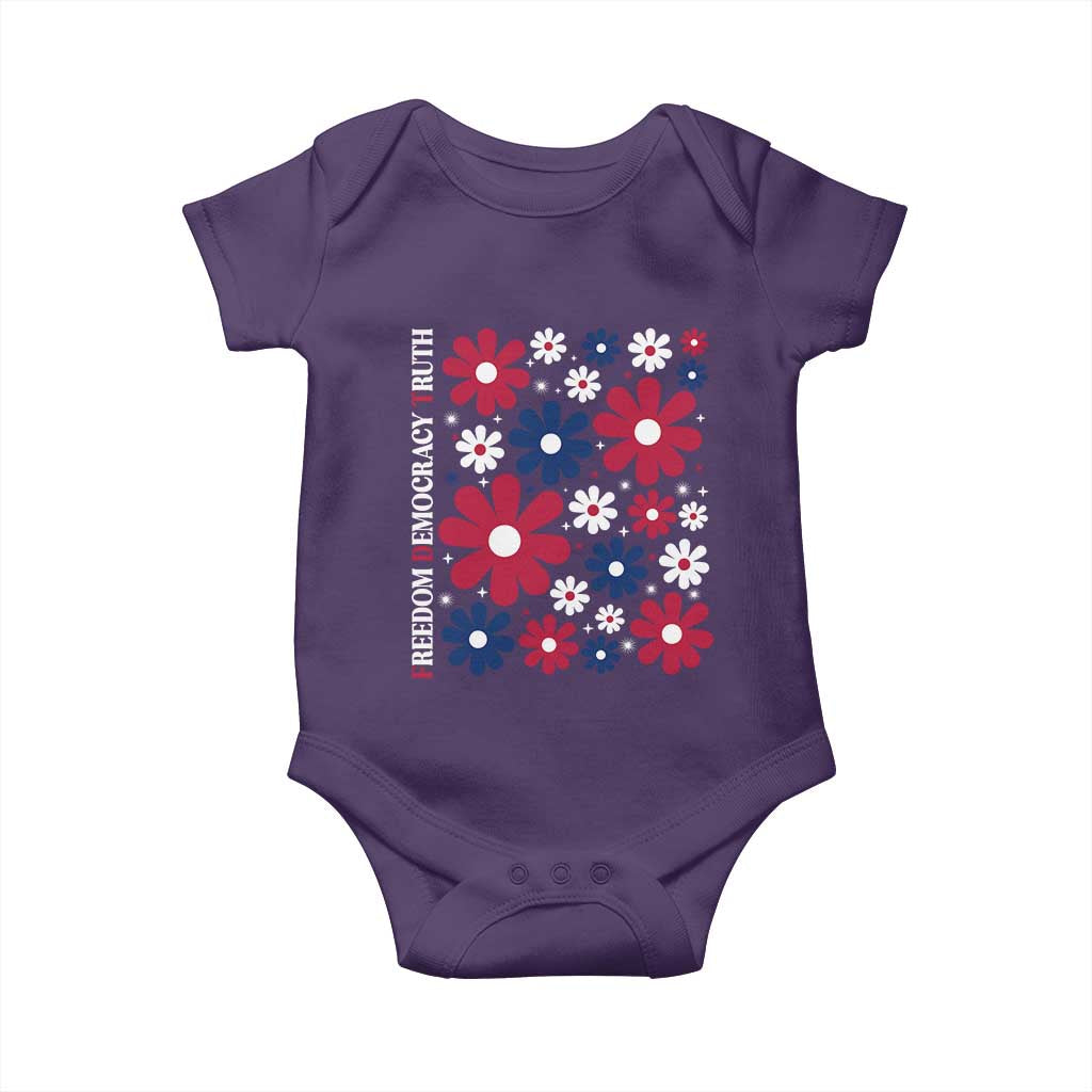 Subtle FDT Baby Onesie Boho Floral Red White Blue Social Justice - Wonder Print Shop