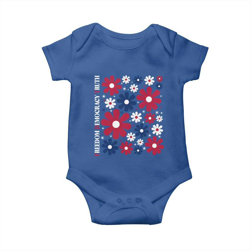Subtle FDT Baby Onesie Boho Floral Red White Blue Social Justice - Wonder Print Shop