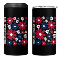 Subtle FDT 4 in 1 Can Cooler Tumbler Boho Floral Red White Blue Social Justice - Wonder Print Shop