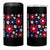 Subtle FDT 4 in 1 Can Cooler Tumbler Boho Floral Red White Blue Social Justice - Wonder Print Shop