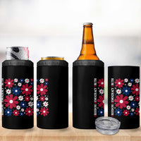 Subtle FDT 4 in 1 Can Cooler Tumbler Boho Floral Red White Blue Social Justice - Wonder Print Shop
