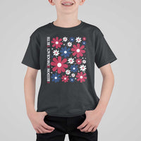 Subtle FDT T Shirt For Kid Boho Floral Red White Blue Social Justice - Wonder Print Shop