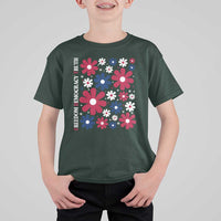 Subtle FDT T Shirt For Kid Boho Floral Red White Blue Social Justice - Wonder Print Shop