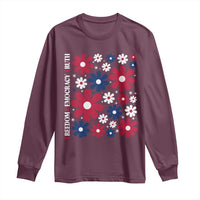 Subtle FDT Long Sleeve Shirt Boho Floral Red White Blue Social Justice - Wonder Print Shop