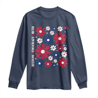 Subtle FDT Long Sleeve Shirt Boho Floral Red White Blue Social Justice - Wonder Print Shop