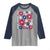 Subtle FDT Raglan Shirt Boho Floral Red White Blue Social Justice - Wonder Print Shop