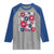 Subtle FDT Raglan Shirt Boho Floral Red White Blue Social Justice - Wonder Print Shop