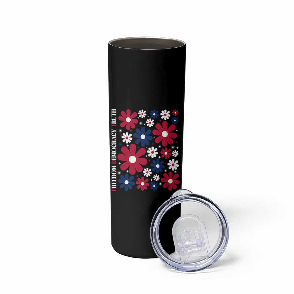 Subtle FDT Skinny Tumbler Boho Floral Red White Blue Social Justice - Wonder Print Shop