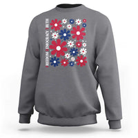 Subtle FDT Sweatshirt Boho Floral Red White Blue Social Justice - Wonder Print Shop