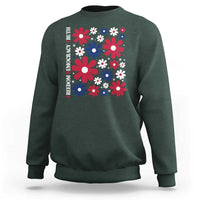 Subtle FDT Sweatshirt Boho Floral Red White Blue Social Justice - Wonder Print Shop