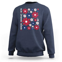 Subtle FDT Sweatshirt Boho Floral Red White Blue Social Justice - Wonder Print Shop