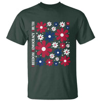 Subtle FDT T Shirt Boho Floral Red White Blue Social Justice - Wonder Print Shop