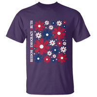 Subtle FDT T Shirt Boho Floral Red White Blue Social Justice - Wonder Print Shop