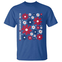 Subtle FDT T Shirt Boho Floral Red White Blue Social Justice - Wonder Print Shop