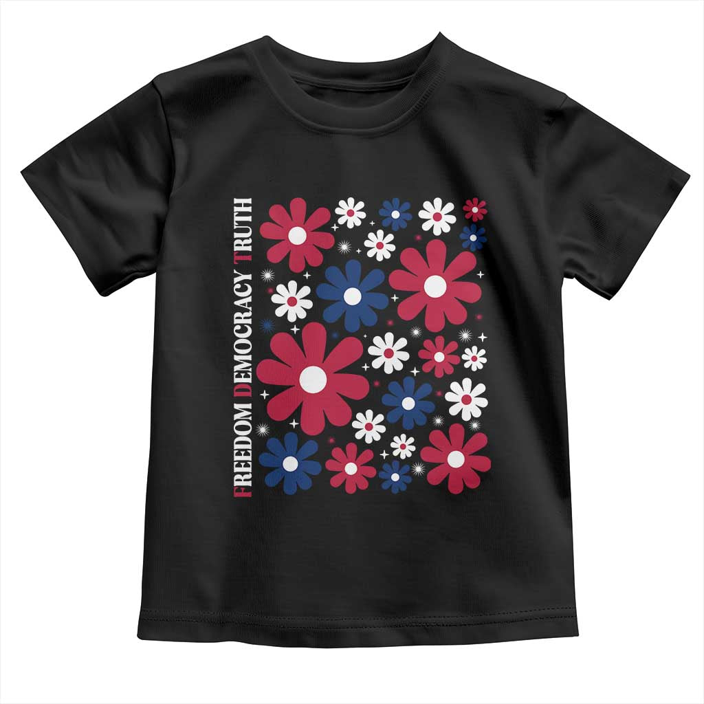 Subtle FDT Toddler T Shirt Boho Floral Red White Blue Social Justice - Wonder Print Shop