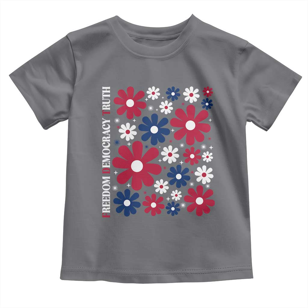 Subtle FDT Toddler T Shirt Boho Floral Red White Blue Social Justice - Wonder Print Shop