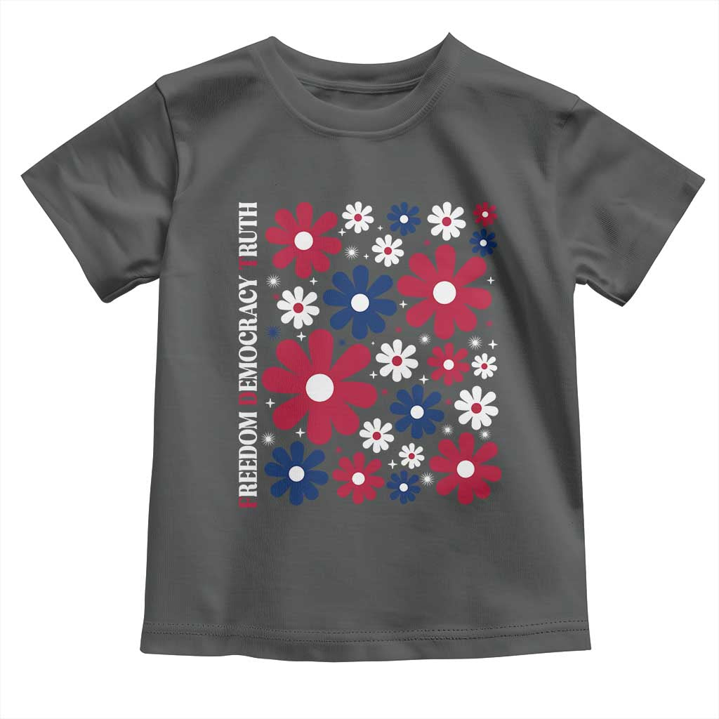 Subtle FDT Toddler T Shirt Boho Floral Red White Blue Social Justice - Wonder Print Shop