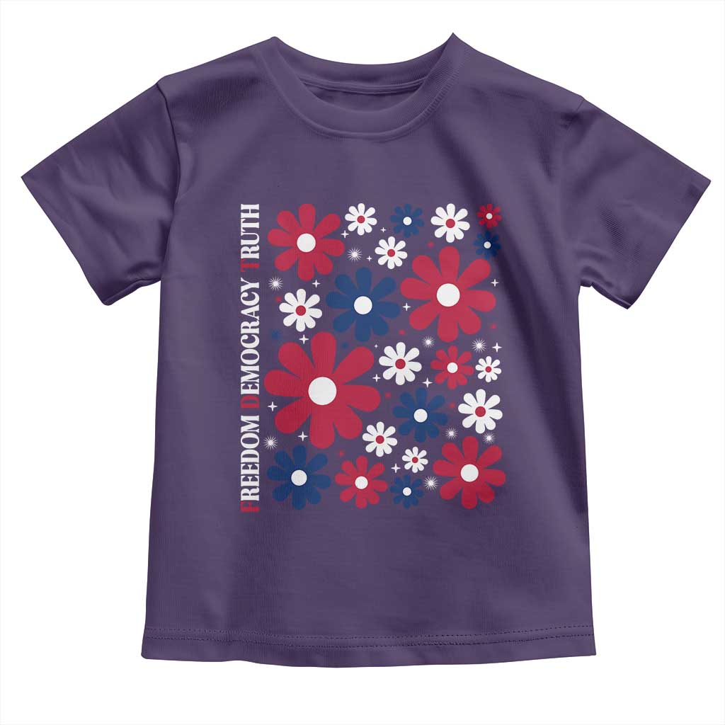 Subtle FDT Toddler T Shirt Boho Floral Red White Blue Social Justice - Wonder Print Shop