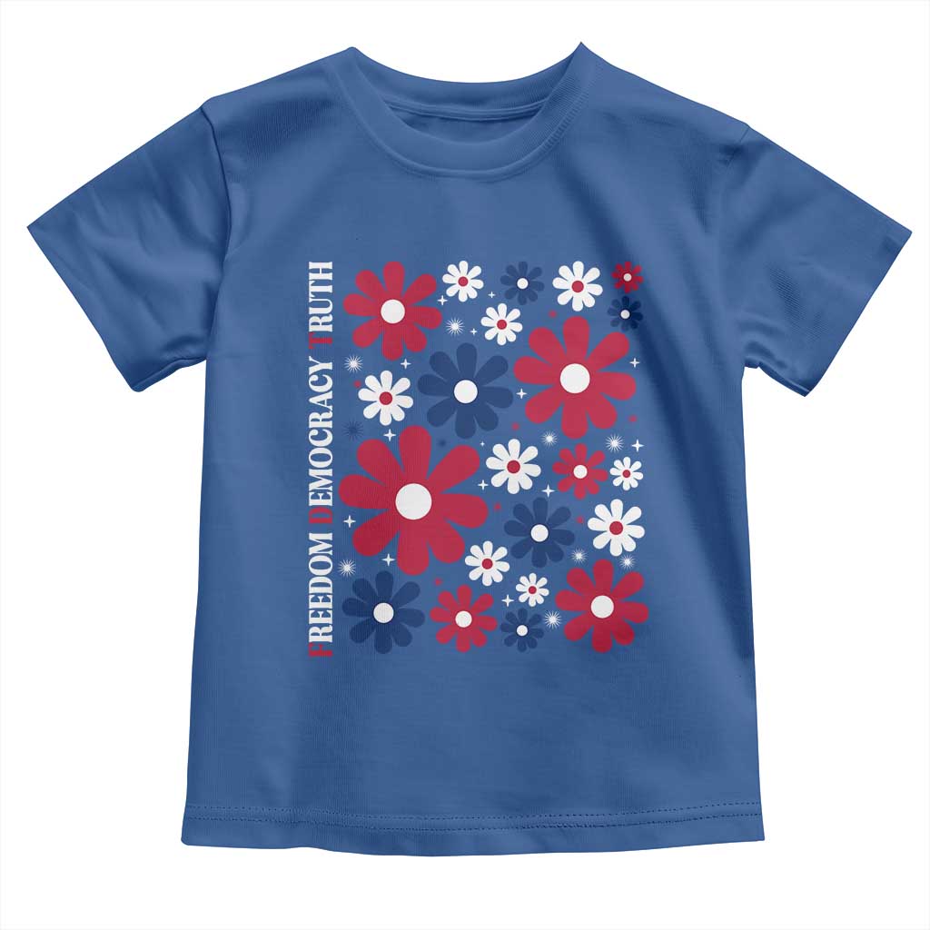 Subtle FDT Toddler T Shirt Boho Floral Red White Blue Social Justice - Wonder Print Shop