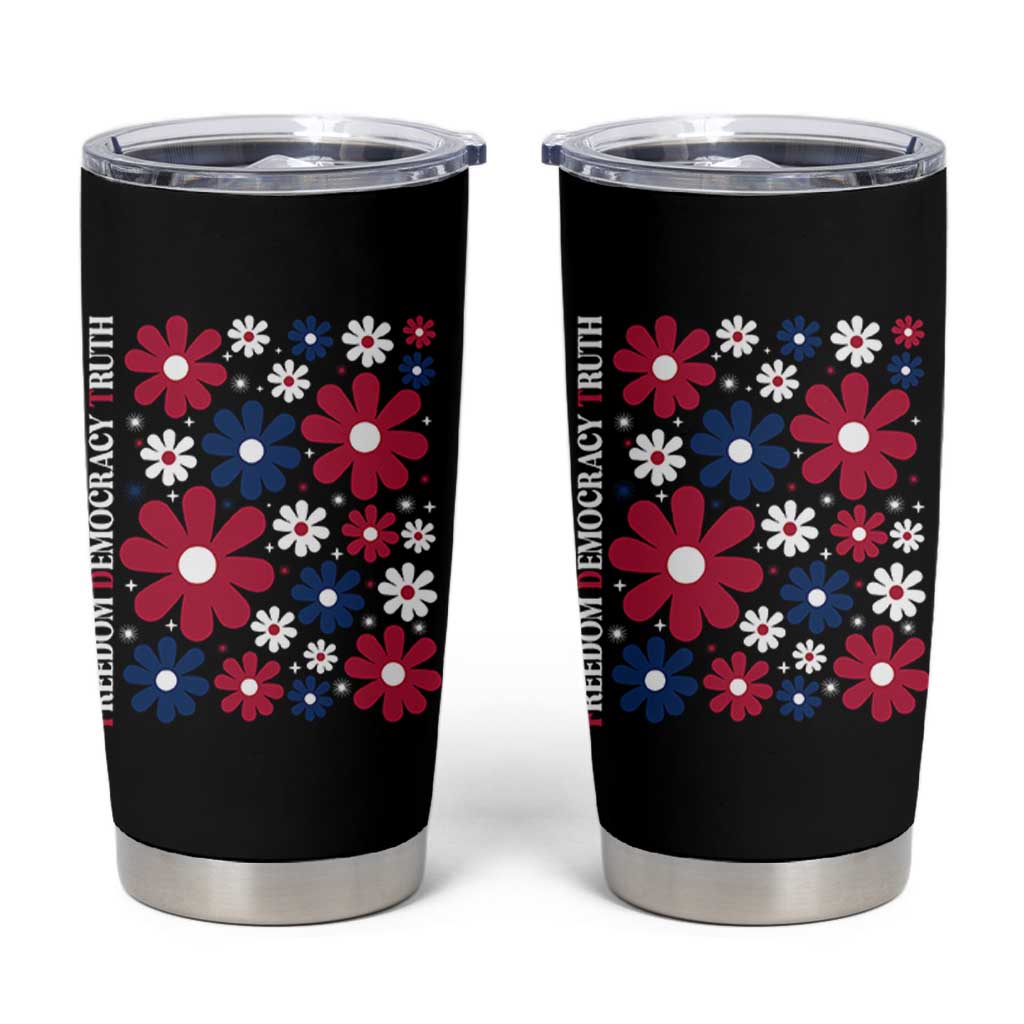 Subtle FDT Tumbler Cup Boho Floral Red White Blue Social Justice - Wonder Print Shop