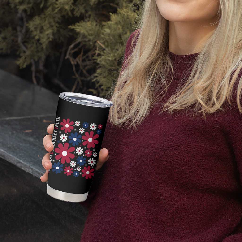 Subtle FDT Tumbler Cup Boho Floral Red White Blue Social Justice - Wonder Print Shop