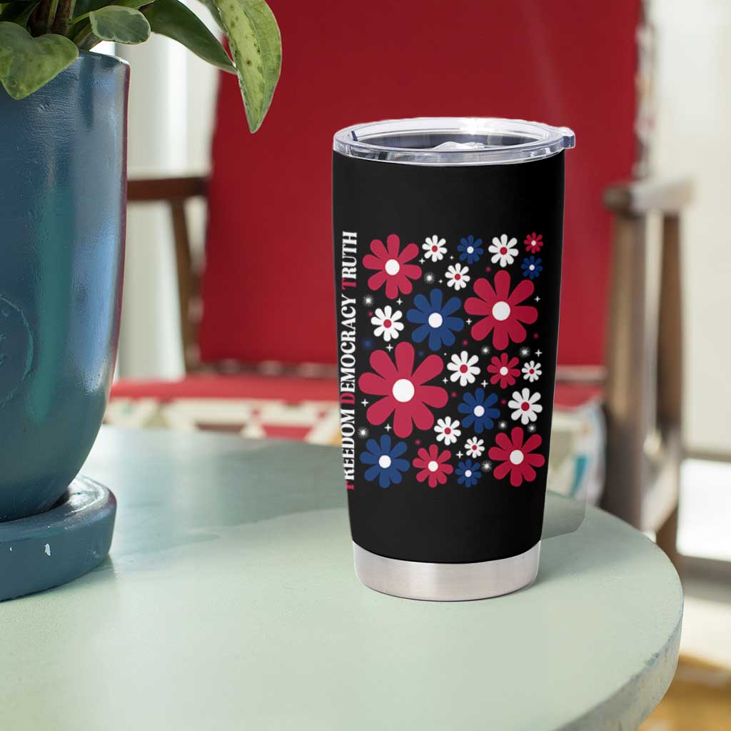 Subtle FDT Tumbler Cup Boho Floral Red White Blue Social Justice - Wonder Print Shop