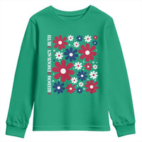 Subtle FDT Youth Sweatshirt Boho Floral Red White Blue Social Justice - Wonder Print Shop