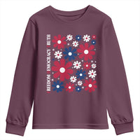 Subtle FDT Youth Sweatshirt Boho Floral Red White Blue Social Justice - Wonder Print Shop