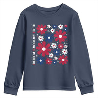 Subtle FDT Youth Sweatshirt Boho Floral Red White Blue Social Justice - Wonder Print Shop