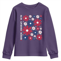 Subtle FDT Youth Sweatshirt Boho Floral Red White Blue Social Justice - Wonder Print Shop