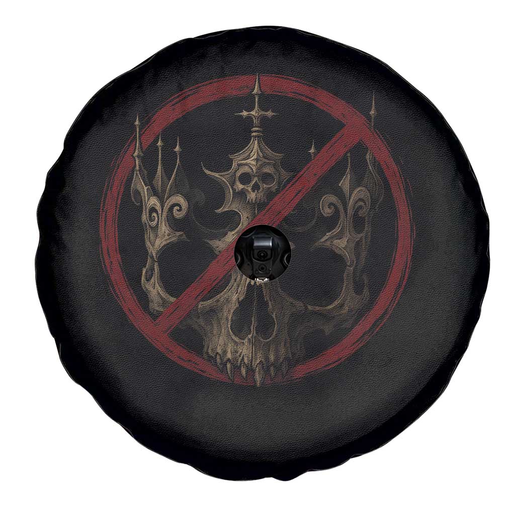 No Kings in America Spare Tire Cover Skull Crown Nope Kings - Wonder Print Shop