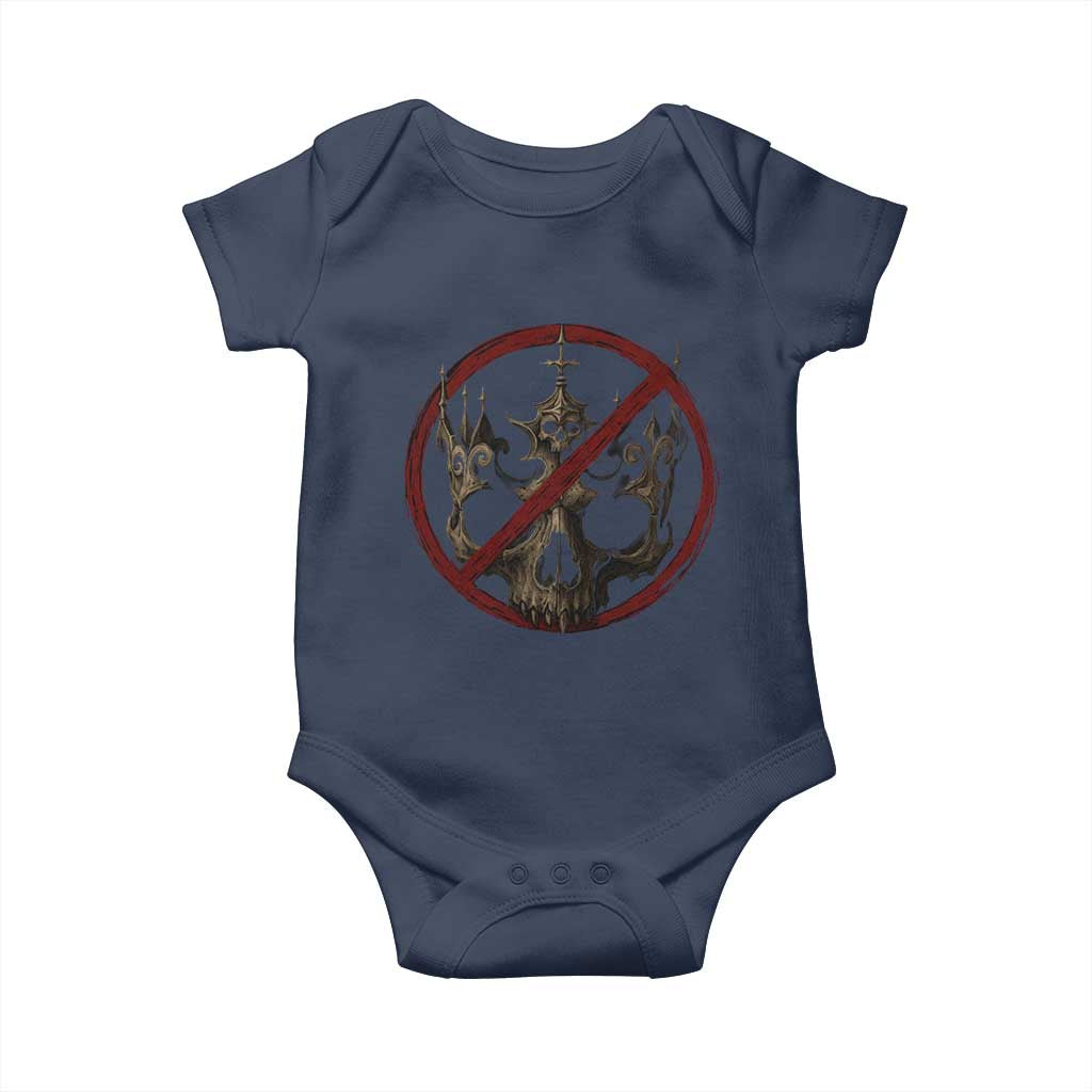 No Kings in America Baby Onesie Skull Crown Nope Kings - Wonder Print Shop