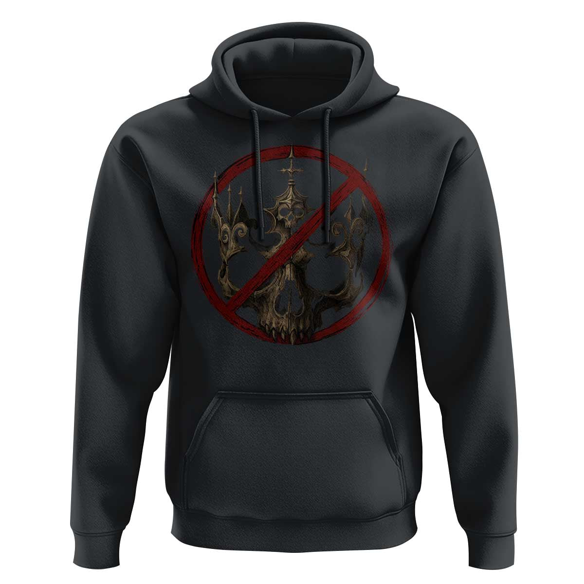 No Kings in America Hoodie Skull Crown Nope Kings - Wonder Print Shop