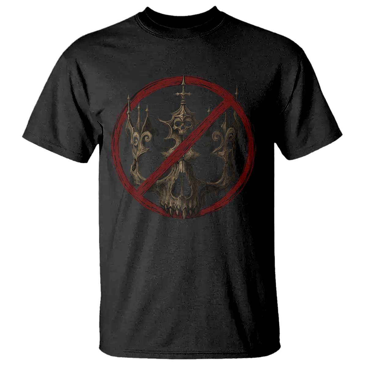 No Kings in America T Shirt Skull Crown Nope Kings - Wonder Print Shop