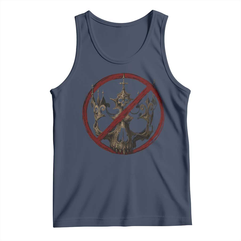 No Kings in America Tank Top Skull Crown Nope Kings - Wonder Print Shop