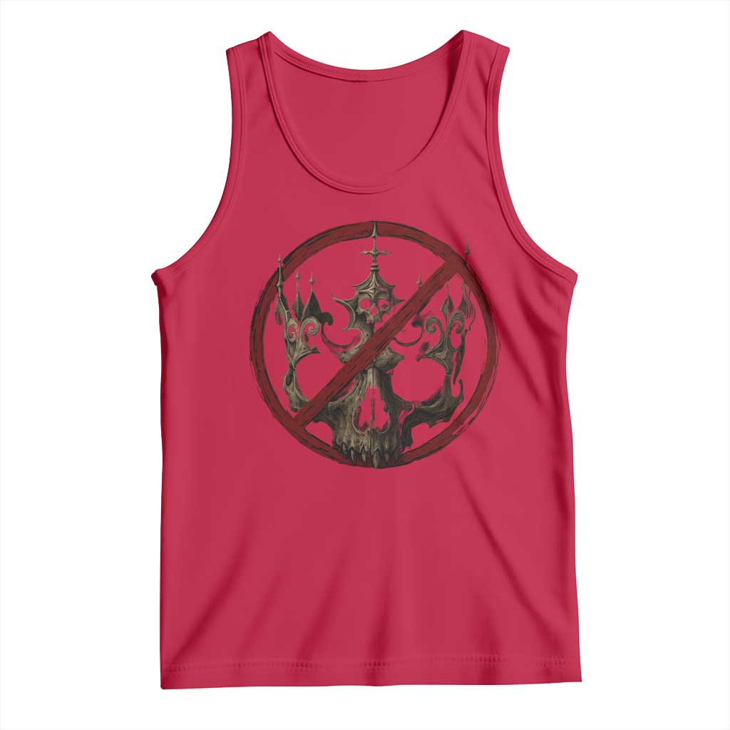 No Kings in America Tank Top Skull Crown Nope Kings - Wonder Print Shop