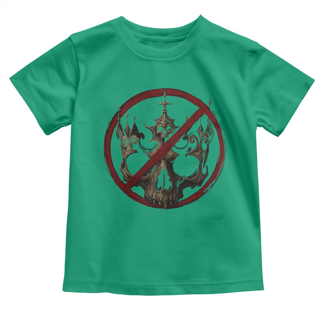 No Kings in America Toddler T Shirt Skull Crown Nope Kings - Wonder Print Shop