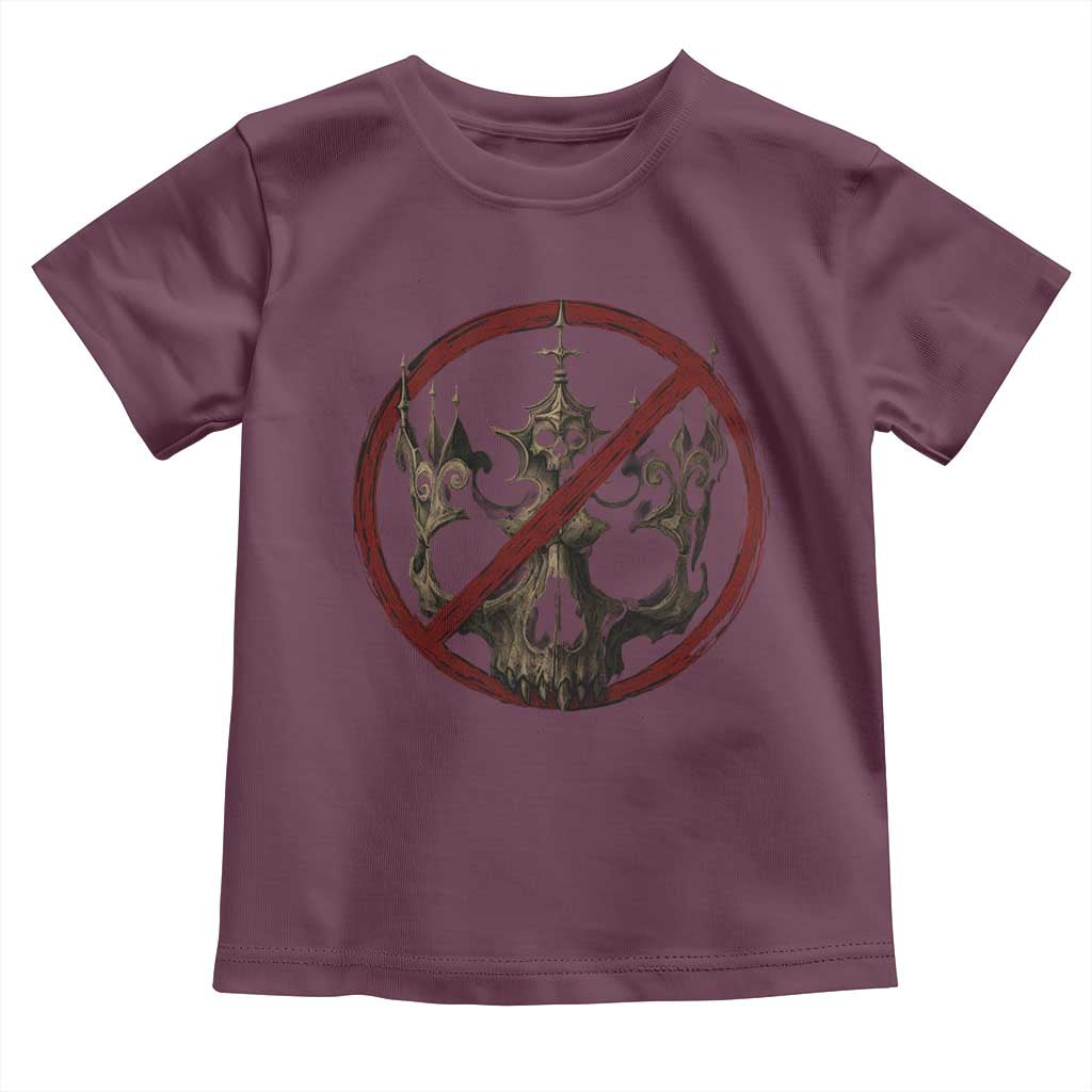 No Kings in America Toddler T Shirt Skull Crown Nope Kings - Wonder Print Shop