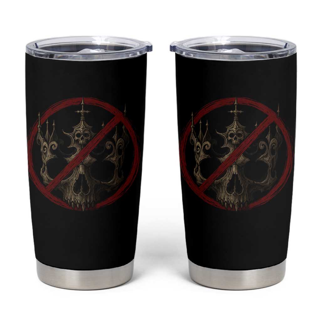No Kings in America Tumbler Cup Skull Crown Nope Kings - Wonder Print Shop