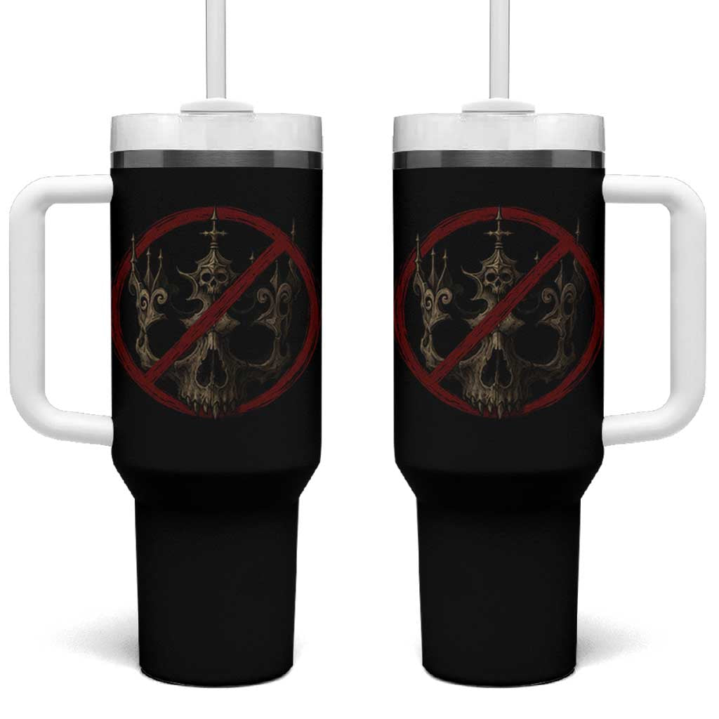 No Kings in America Tumbler With Handle Skull Crown Nope Kings - Wonder Print Shop