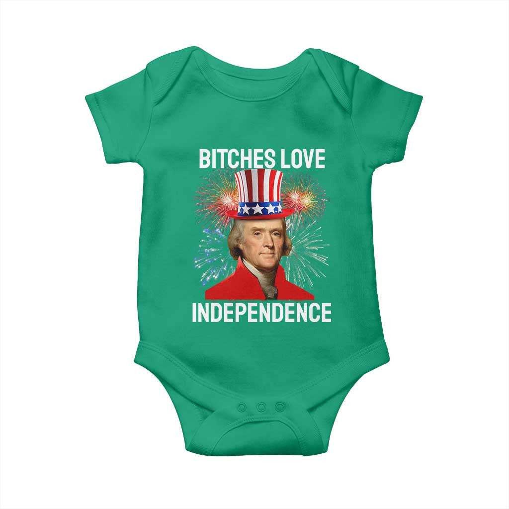 Bitches Love Independence Baby Onesie Thomas Jefferson Funny 4th Of July - Wonder Print Shop
