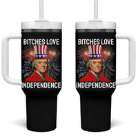 Bitches Love Independence Tumbler With Handle Thomas Jefferson Funny 4th Of July - Wonder Print Shop