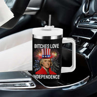 Bitches Love Independence Tumbler With Handle Thomas Jefferson Funny 4th Of July - Wonder Print Shop